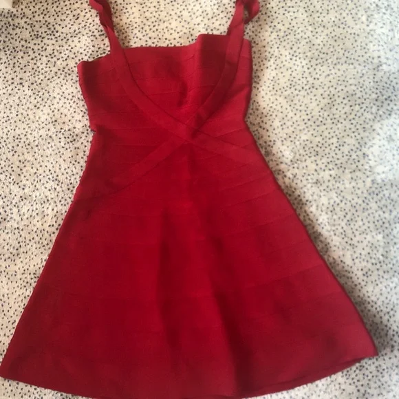 Herve Leger red minidress